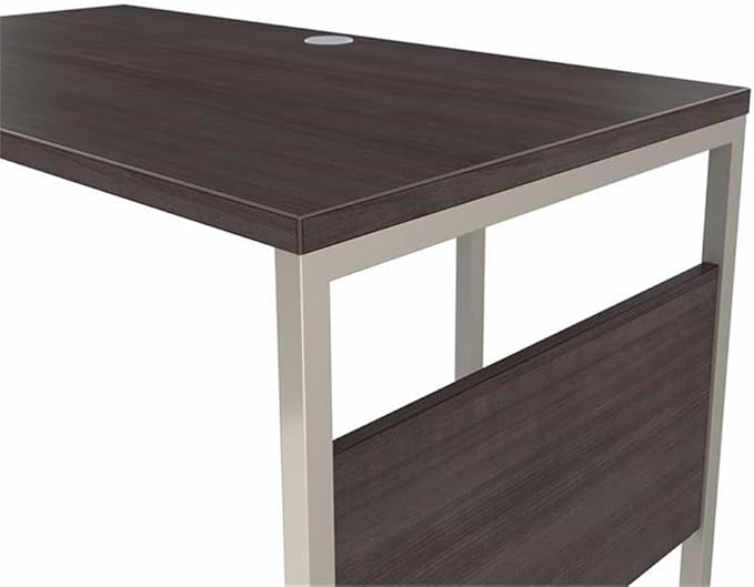 Bush Business Furniture Hybrid 72W x 30D L Shaped Table Desk with Mobile File Cabinet in Storm Gray