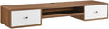 Modway EEI-5864-WAL-WHI Transmit 60" Wall Mount Wood Office Desk, Walnut White