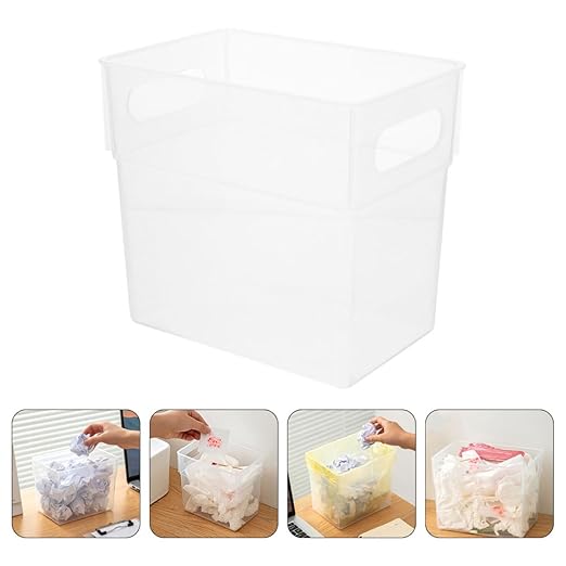 PRETYZOOM 2pcs Desktop Trash Can Slim Trash Can Lid for Bathroom Garbage Container Bin Storage Basket