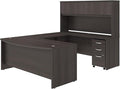 Bush Business Furniture Studio C 72W x 36D U Shaped Desk with Hutch and Mobile File Cabinet in Storm Gray, U Workstation Set for Home or Professional Office