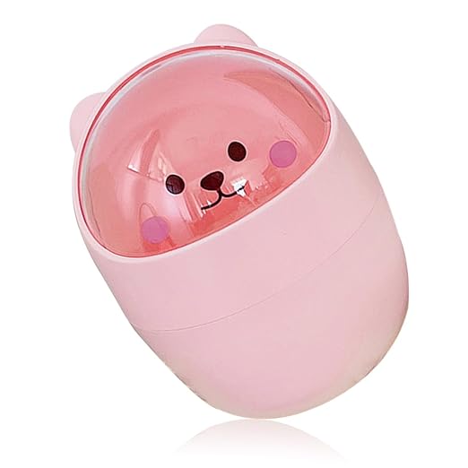 Vaguelly Cute Mini Trash Can Lid Slim Desktop Garbage Bin for Home Office and Bedroom Lightweight Waste Container