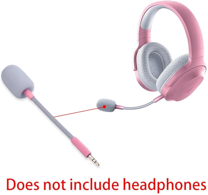 Barracuda X Mic Replacement for Razer Barracuda X Wireless Gaming Headphone,3.5mm Detachable Gaming Microphone Boom (Pink)