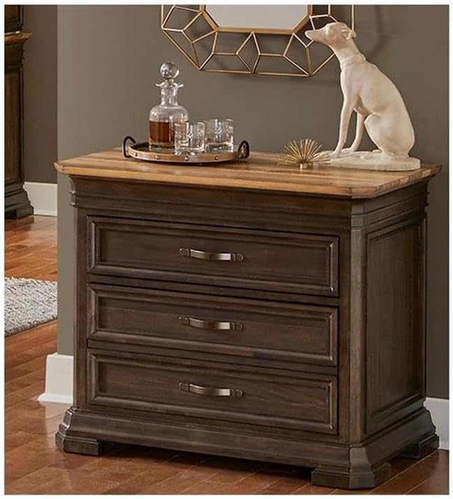 Pemberly Row Set of 3 Executive Desk w/Power Center & Filing Cabinet & Bookcase