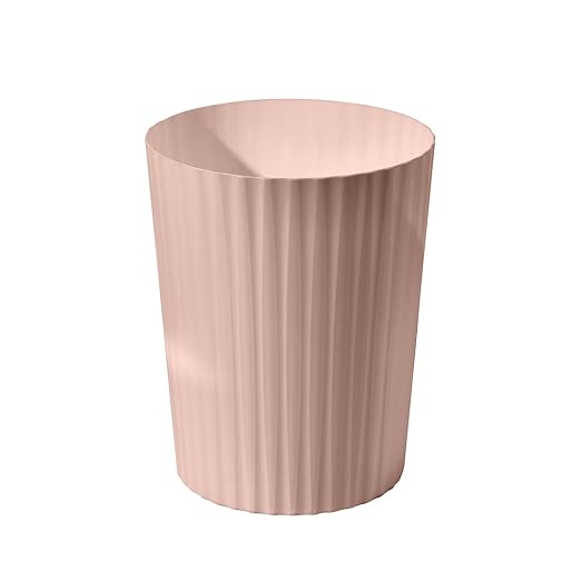 Small Platic 2 Gallon Trash Can - Compact Wastebin for Bathroom, Kitchen, Office, Home Use - Pink