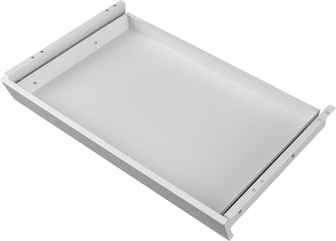 Stand Up Desk Store Add-On Office Sliding Under-Desk Drawer Storage Organizer for Standing Desks | Requires 14" of Front to Back Clearance Beneath Desks and Tables (White)