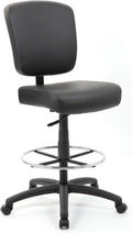 Boss Office Products Oversized Drafting Stool in Black
