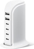 USB Charger, Charging Station for Multiple Devices 65W, Fast Charging Blocks with 4Type C Ports, Dual USB Charging Hub Organizer Multiport for iPhone, Ipad, Smartphones, Travel Accessories