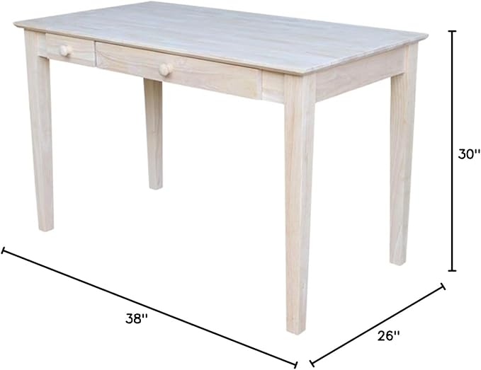 International Concepts Desk with Chair Unfinished