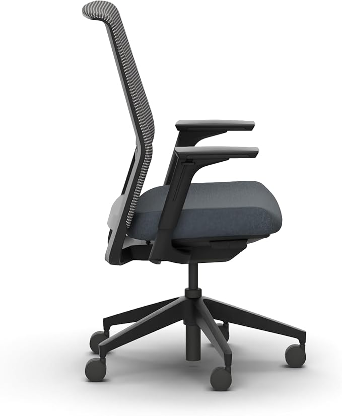 HON Cipher Mesh Office Chair with Lumbar Support, Height-Adjustable Arms, Black Mesh Task Chair, Darkness Fabric, Black Accent, Black Frame