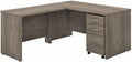 Bush Business Furniture Studio C 60-inch W L Shaped Computer Desk, Mobile File + 42-inch W Return Bundle, Modern Hickory (STC008MHSU)