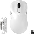 ATTACK SHARK X3MAX Wireless Gaming Mouse,PixArt PAW3950 Gaming Sensor,Up to 42K DPI,100 Million Micro,49g Lightweight Tri-Mode(BT5.2/2.4Ghz/Wired) Mice with Coiled Cable-White