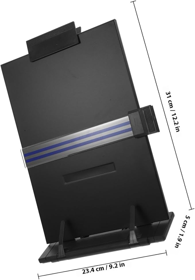 ABOOFAN Adjustable Document Stand and Paper Holder for Desk, Plastic Text and Recipe Book Holder, Desktop Reading and Typing Copyholder for Office and Kitchen Use