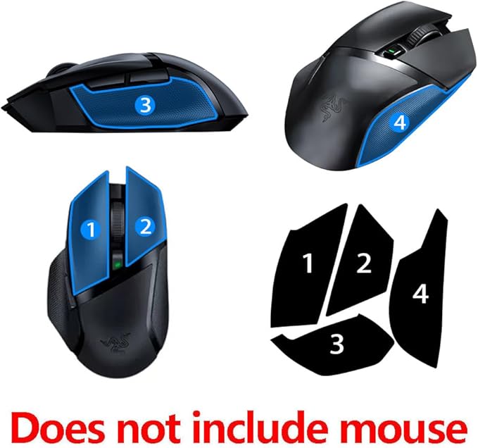 Mouse Side Grips Sweat Resistant Pads/Anti Sweat Paste Grip Tape Compatible for Razer Basilisk X Hyperspeed Basilisk Ultimate Basilisk V2 Gaming Mouse