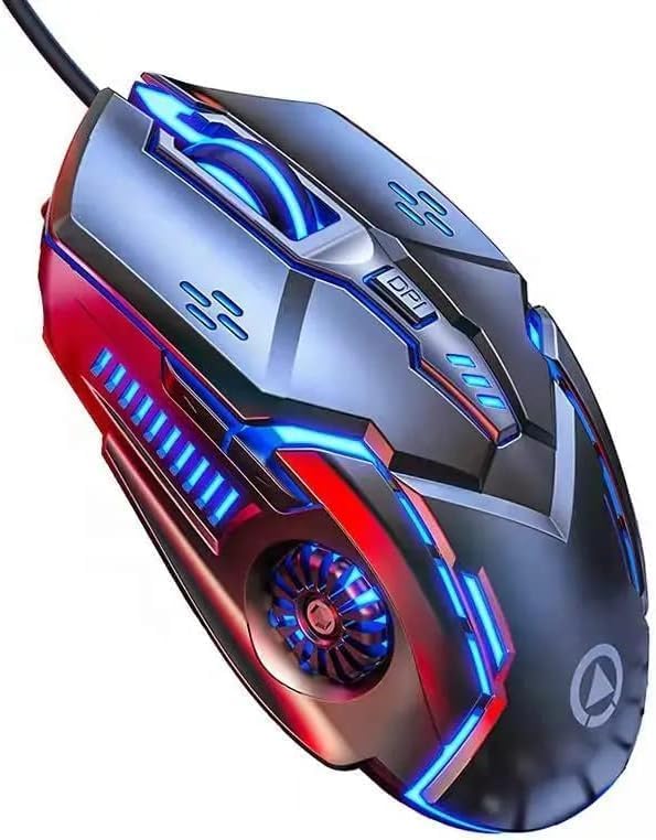 CHONCHOW Gaming Mouse Wired,6 Buttons, 4 Adjustable DPI Up to 3200 DPI, 7 Color LED Light, Wired Mouse Used for Games and Office, Mouse for Computer/Laptop/Tablets(Grey)