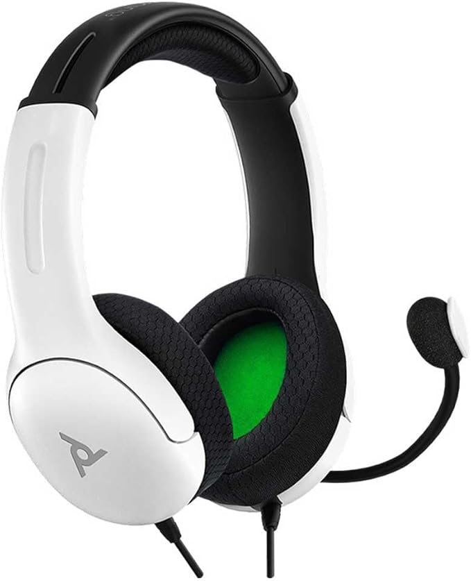 PDP Gaming AIRLITE Headset with Noise-Cancelling Mic, Licensed Microsoft Series X|S, Xbox One Accessories, PC/Windows 10/11, Lightweight Wired Power Stereo Headphones - White