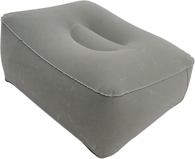 Foot Rest for Under Desk at Work, Inflatable Foot Stool Cushion for Home, Gaming, Computer, Office Under Desk Footrest Pillow, Gray