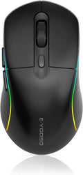 E-YOOSO Wireless Gaming Mouse, 10,000 DPI, Tri-Mode 2.4Ghz/Bluetooth/USB-C Wired, RGB Backlit, 6 Programmable Buttons, Ergonomic Rechargeable Gamer Mice with PC, Mac, PS, Xbox - Black