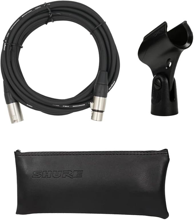 Shure BETA 58A Vocal Microphone - Single Element Supercardioid Dynamic Mic for Stage and Studio, Includes XLR Cable, A25D Adjustable Stand Adapter, 5/8” to 3/8” (Euro) Thread Adapter and Storage Bag