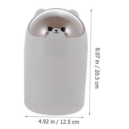 MAGICLULU Desk Trash Can Slim Plastic Garbage Can Lid Bedroom Desktop Mini Trash Bin for Office