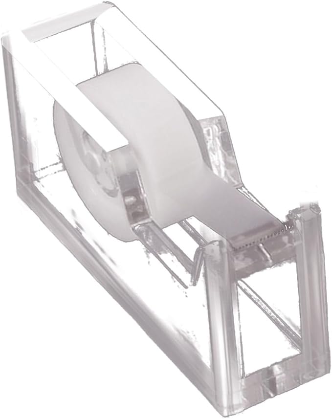Kantek Clear Acrylic Office Tape Dispenser, Fits Standard 3/4" Refill Rolls, Office Organizer, Desk Accessory, 1.8" x 5.6" x 2.9", Non-Skid Feet for Single Handed Dispensing