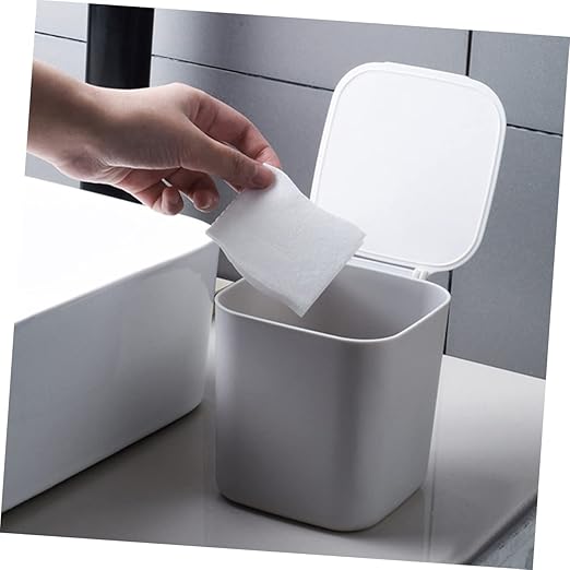 SOLUSTRE 2pcs Mini Trash Can Lids Storage Bin Lids for Desk Slim Garbage Can Covers Waste Containers for Car Desktop Litter Bins