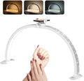 Janolia Half Moon Light for Nail Desk, 29In Nail Tech Lamp Table Light, 7 Color Modes, 10 Brightness for Tattoo/Eyelashes/Spa/Salon/Makeup, with Phone Holder