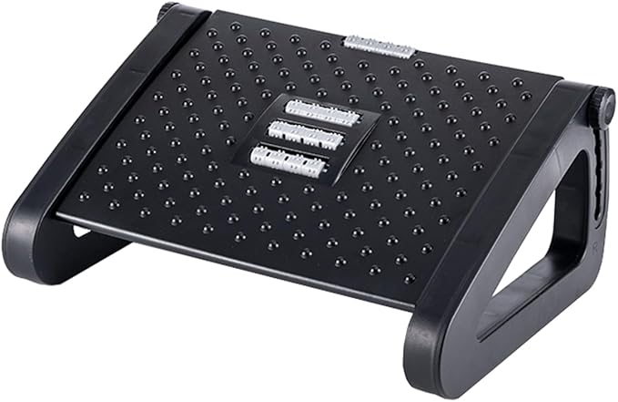 Adjustable Height Foot Rest with Massage Surface for Under Desk, 6 Height Adjustable Foot Stool for Desk at Work for Home, Office