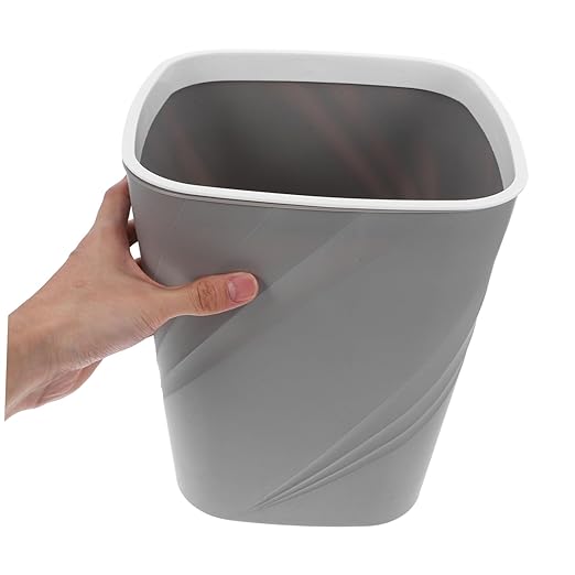 Ultra Slim Trash Can Large Capacity Open Top Waste Container for Home Office Bathroom and Under Sink Grey Small Garbage Bin for Quick Disposal