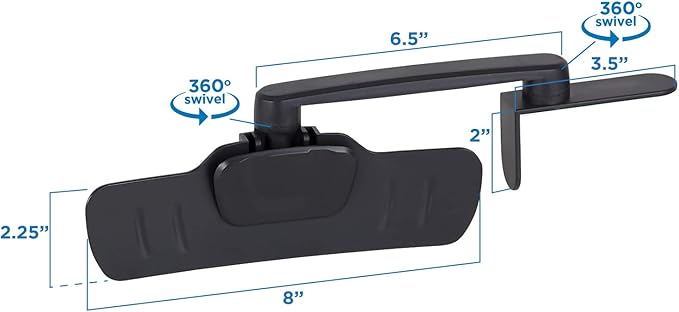 Mount-It! Monitor Document Holder Clip - Paper and Copy Holder Attachment for Typing with 3M Adhesive Sticker, Swivel 360 Degrees, Left and Right Side Mounting (MI-9005)