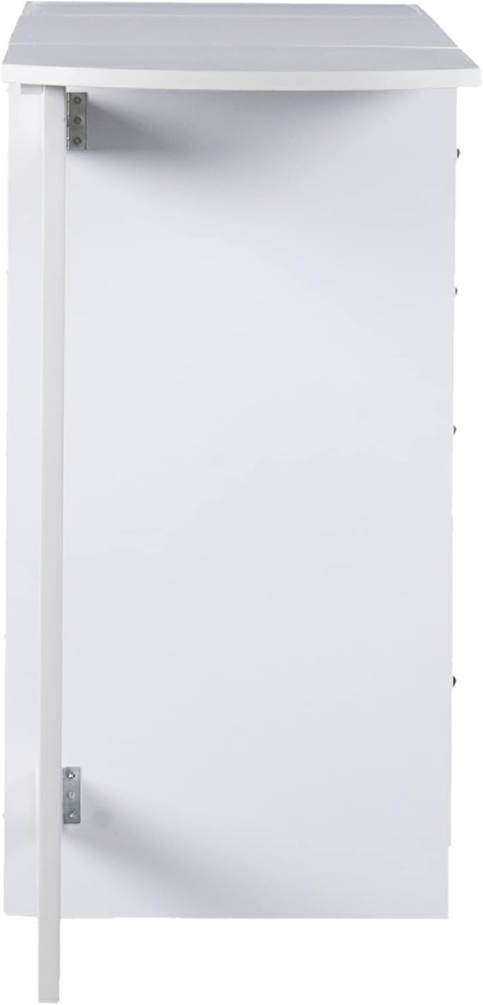 SEI Furniture Drop-Leaf Desk w/Storage, White