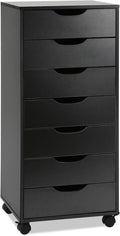 TUSY Vertical File cabinets with Caster Wheels for Home Office, Black