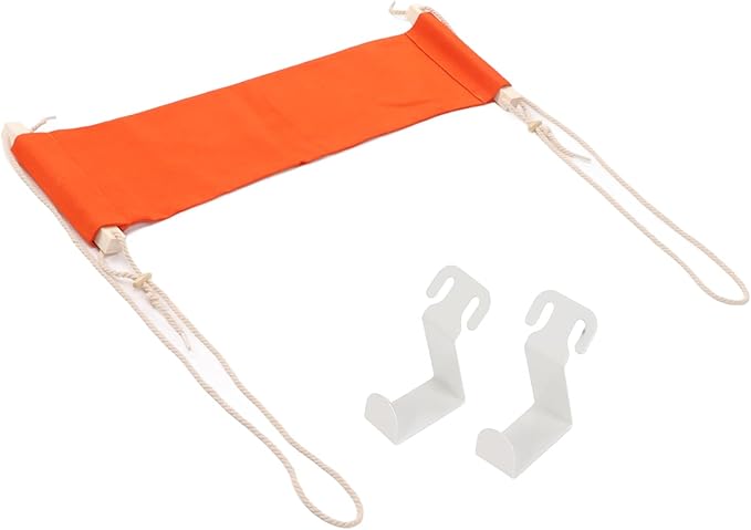 Brrnoo Foot Hammock Under Desk Footrest, Adjustable Office Footrest, Breathable Portable Under Desk Foot Rest Swing for Office Home (Orange)