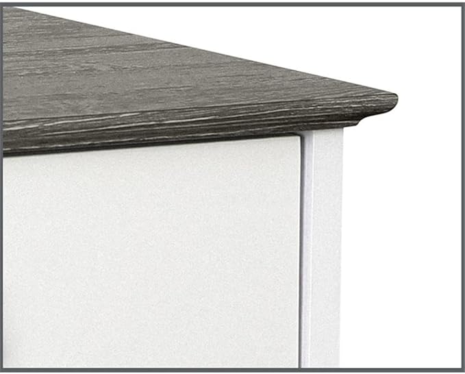Pemberly Row Set of 2 White/Gray 3-Drawer Filing Cabinet & L-Shaped Writing Desk