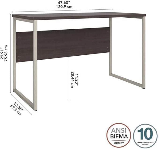 Pemberly Row Set of 2 Lateral File Cabinet & Computer Table Desk in Storm Gray