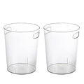 Anyoifax Small Trash Can Plastic Wastebasket 1.5 Gallon Round Garbage Container Bin with Handles for Bathroom, Bedroom, Kitchen, College Dorm, Office, Craft Room - Clear, 2 Pack