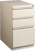 STAPLES Mobile Pedestal File Cabinet with Wheels, 3-Drawer, Putty