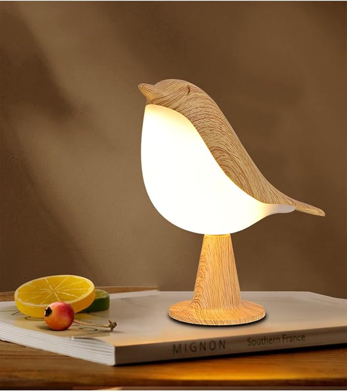 Magpie and Bird Desk Lamp, Rechargeable Small Desk Lamp, 3 Color Temperatures, Touch Sensor, Rechargeable Battery Night Light, Suitable for Children, Bedroom, Bedside, and Outdoor Use