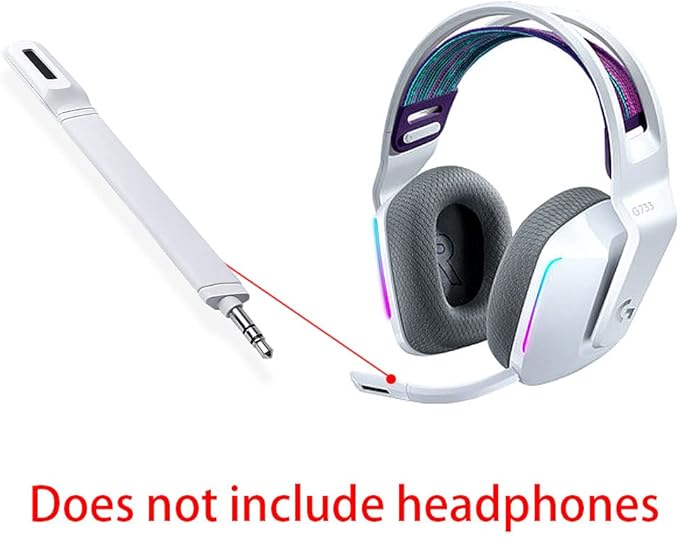 HUYUN Mic Replacement Crystal Sound Noise Isolation Microphone Compatible for Logit G733 Lightspeed RGB Gaming Headset (White)