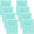 Gilprop 8 Pack Magnetic File Paper Holder High Design Pocket Magnetic Wall File Organizer Hanging Refrigerator Magazine Mail Letters Paper Holder for Teacher Office Supplies(Mint Green,Classic)