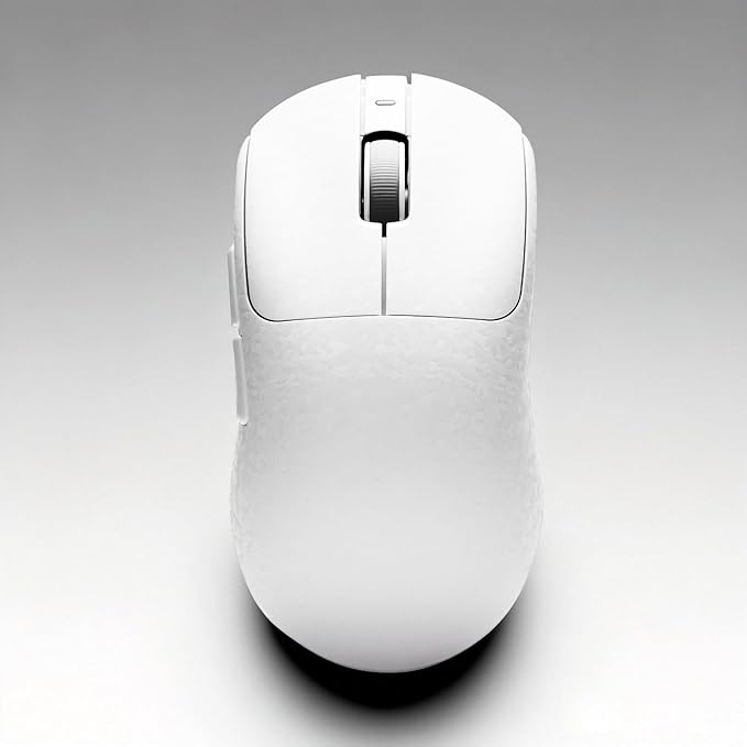AJ199 Hybrid Wireless Gaming Mouse | Genuine Carbon Fiber Grip Shell | Tri-Mode 2.4G/Bluetooth/USB-C | 60g Balanced Lightweight | 24K DPI PAW3311 | 119mm Compact | PC/Mac/Travel | White