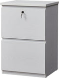 kowo 2 Drawer Wood File Cabinet with Lock, Printer Stand, Vertical Filing Cabinet fits A4, Letter, and Legal Size Documents for Home Office, White