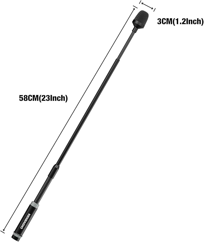 Gooseneck Microphone 23 Inch DJ Mic Professional Dynamic Bob Barker Microphone for Audio Mixer,Dedicated Disc,Shouting,KTV Bar,Podium,Conference,Metal Supports 360°Rotation,Bending,3-pin XLR