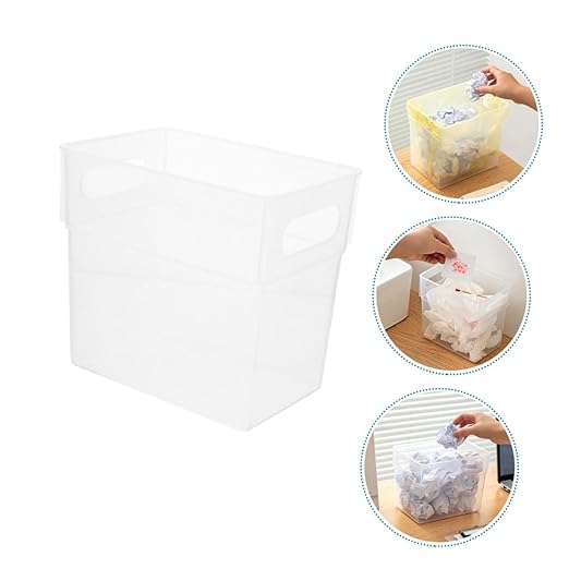 Luxshiny 2pcs Slim Desktop Trash Can Room Garbage Can Storage Basket Waste Bin for Office Living Room Bathroom