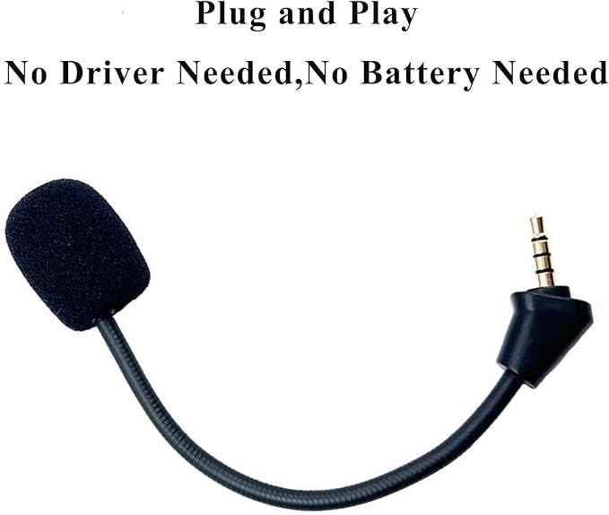 Replacement Game Microphone for Kingston HyperX Cloud 2 II Wireless Gaming Headset, PS5 Xbox Series X/S PS3 PC Noise Cancelling Mic, 3.5 mm Jack (Wireless Version)