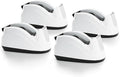 Heavy Base Nonskid Desk Tape Dispenser One-Hand Dispensing, White, 4 Pack