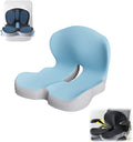 Back and Seat Cushion, Ergonomic Memory Foam Seat Cushion Lumbar Support Pillow for Office Chair, Car,Wheelchair,Home,Office (Blue)