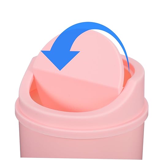 Zerodeko Compact Tabletop Waste Receptacle Desk Top Small Trash Can Slim Office Bin Mini Garbage Can Lid for Home