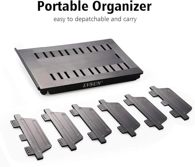 Adjustable Phone Stand Holder Dock Mobile Phone Tablet Organizer Multi Device Universal Desktop Stand Rack for iPhone Samsung Kindle Fire Tablet and Most Electronics Devices-No Charging Port (S-Black)