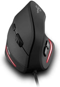 Zelotes T20 Ergonomic Vertical Mouse, 3200 DPI 6 Buttons LED Optical USB Wired Gaming Mouse for Gamer, Notebook, PC, Mac, Desktop, Laptop (Black)