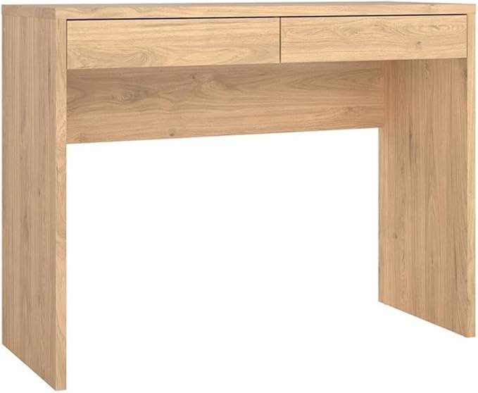 Pemberly Row Set of 2 Desk and Adjustable 3-Shelf Bookcase in Jackson Hickory